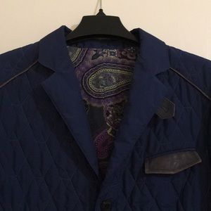 Etro Men’s Quilted Blue Jacket